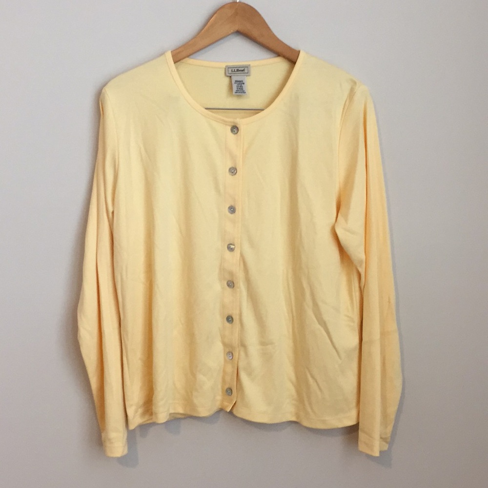 L.L. Bean Supima Cotton Button Down Cardigan (L)